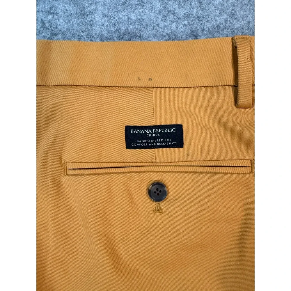 Banana Republic Fulton Skinny Fit Chinos Mens 31x32 Mustard Yellow Ochre Pants